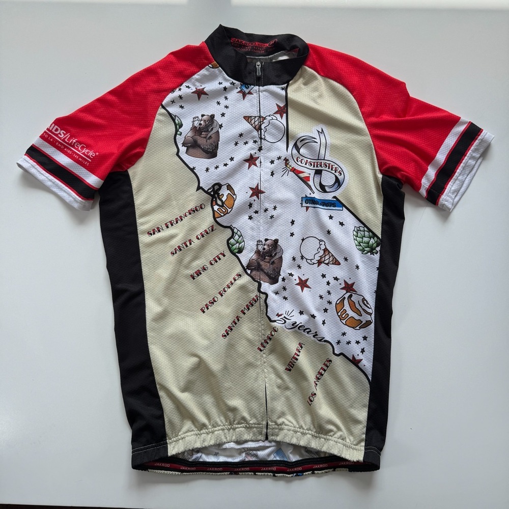JAKROO FZ Coastbusters California SF to LA Cycling‎ Jersey Medium AIDS Ride